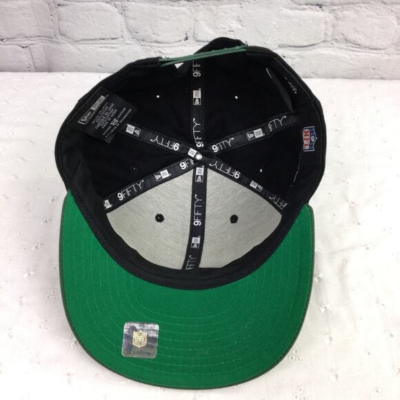 New Era 9Fifty NFL Jets Black Large Embroidered Spell Out Cotton SnapBack Hat - Picture 7 of 12